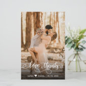 予算に優しい結婚式の写真 タイポグラフィー 感謝カード (スタンド正面)