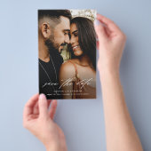 予算に優しい結婚式の写真 事前案内状 チラシ (ハンドル)