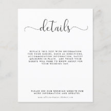 予算に優しい結婚式の詳細案内カード
