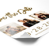 予算に優しい結婚式の3枚の写真コラージュSave The Date フォトプリント (角)