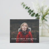 予算に優しい面白いイケナイ3枚の写真のクリスマスカード (スタンド正面)