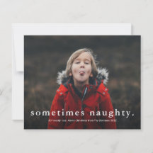 予算に優しい面白いイケナイ3枚の写真のクリスマスカード