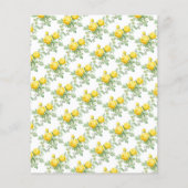 予算に優しい黄色のバラのエレガントな花の結婚式の招待状 チラシ (裏面)