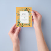 予算に優しい！ひまわりとユーカリのグリーンウェディング チラシ (手)