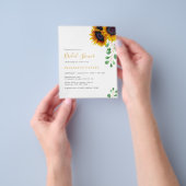 予算に優しい!ひまわりとユーカリのブライダルシャワー招待状 チラシ (手)