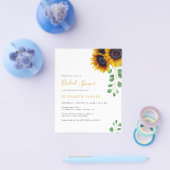 予算に優しい!ひまわりとユーカリのブライダルシャワー招待状 チラシ (シングル)