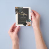 予算に優しい アースカラーの抽象的なウェディング チラシ (手)