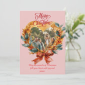 予算に優しい エレガントな 赤いリボン クリスマス フォト ホリデー (スタンド正面)