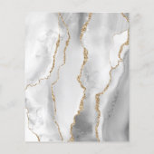 予算に優しい グレー ホワイト ゴールド アゲート 結婚式招待状 (裏面)