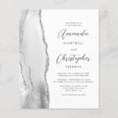 予算に優しい グレー 白 シルバー アゲート QRコード ウェディング (正面)