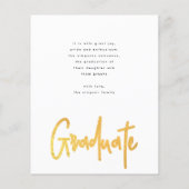 予算に優しい ゴールド ブラシ 卒業発表 フォト チラシ (裏面)