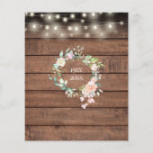 予算に優しい シンプルな花柄 50周年記念 招待状 (裏面)