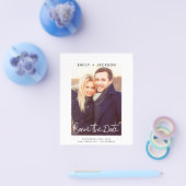 予算に優しい スクリプトで作る Save the Date フォト招待状 チラシ (シングル)