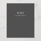 予算に優しい ダスティーブルー & ホワイト フローラル グレー ウェディング フライヤー (裏面)