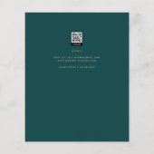 予算に優しい ティールグリーン ゴールド モノクロ ウェディング 招待状 チラシ (裏面)