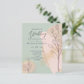 【予算に優しい】 ナチュラルアース アブストラクト ウェディング 招待状 (スタンド正面)