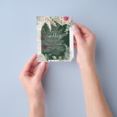 予算に優しい ピンクの花の パンパスグラス ウェディング チラシ (手)