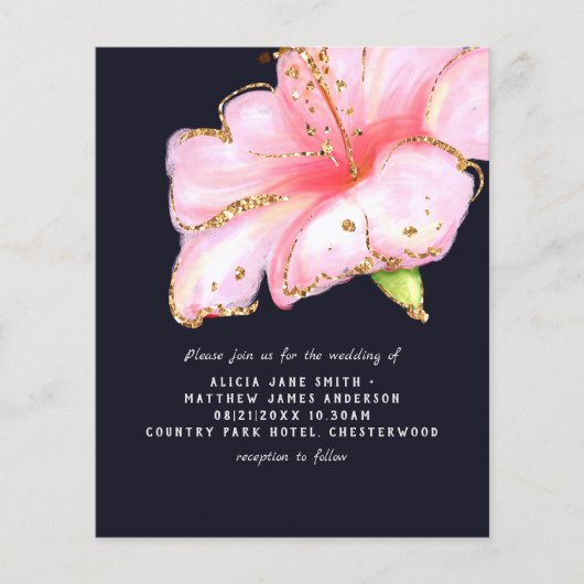 予算に優しい フライヤー紙の結婚式招待状 チラシ (正面)