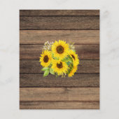 予算に優しい ブライダルシャワーのひまわり ラスティック招待状 チラシ (裏面)