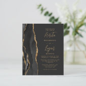 予算に優しい ブラック ゴールド アゲート エレガント スクリプト ウェディング (スタンド正面)