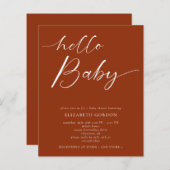 予算に優しい ベビーシャワーのお知らせ ミニマルな銅色 ニュートラル (正面/裏面)