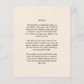 予算に優しい ベージュのオーバーレイがおしゃれな結婚式招待状 チラシ (裏面)