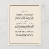 予算に優しい　ベージュのオーバーレイがおしゃれな結婚式招待状 チラシ (裏面)