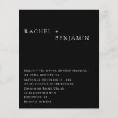 予算に優しい ミニマル エレガントな結婚式 黒背景 (正面)