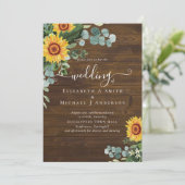 予算に優しい ラスティックなひまわり ユーカリの葉 ウェディング (スタンド正面)