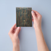 予算に優しい ラスティックな雰囲気の ライトレースのウェディングシャワーの招待状 チラシ (手)