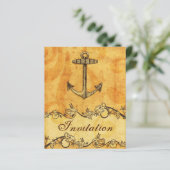 予算に優しい ラスティック アンカー 海事 結婚式招待状 (スタンド正面)