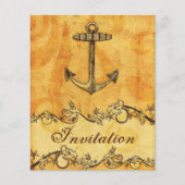 予算に優しい ラスティック アンカー 海事 結婚式招待状 (正面)