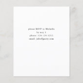 予算に優しい ラベンダー パープル 花柄 卒業パーティー チラシ (裏面)