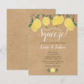 予算に優しい レモン ウェディング シャワーの招待状 (正面/裏面)