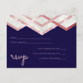 予算に優しい ローズゴールドの箔のような幾何学的なウェディングスタイル インビテーションポストカード (正面)