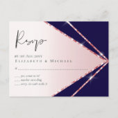 予算に優しい ローズゴールドの箔のような幾何学的なウェディングスタイル ポストカード (正面)