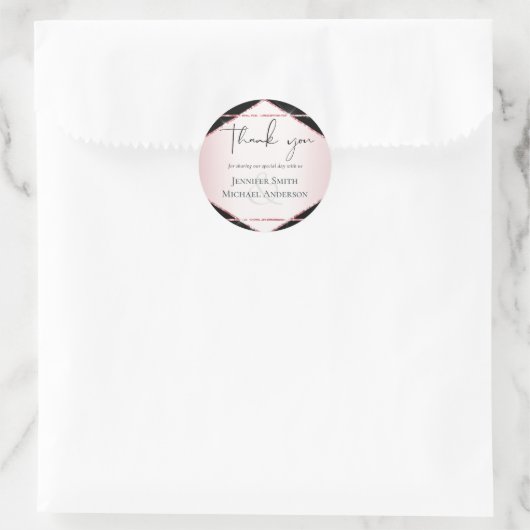 予算に優しい ローズゴールドの箔押し 幾何学的なウェディング ラウンドシール (バッグ)