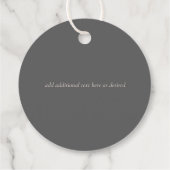 予算に優しい ローズゴールド グリッター フォイル ルック ウェディング フェイバータグ (裏面)