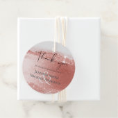 予算に優しい ローズゴールド グリッター フォイル ルック ウェディング フェイバータグ (インサイチュ)