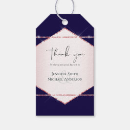 予算に優しい ローズゴールド グリッター フォイル 見た目 結婚式 ギフトタグ