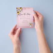 予算に優しい!保存日 Rustic 向日葵 紫 チラシ (手)