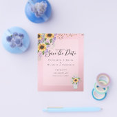 予算に優しい!保存日 Rustic 向日葵 紫 チラシ (シングル)