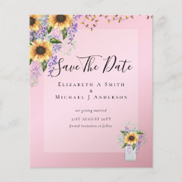 予算に優しい!保存日 Rustic 向日葵 紫 チラシ