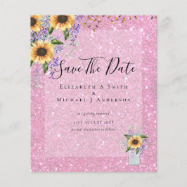 予算に優しい!保存日 Rustic Sunflowers 紫 チラシ