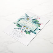 予算に優しい 冬の花束 水彩 結婚式 箔招待状 (回転した状態)