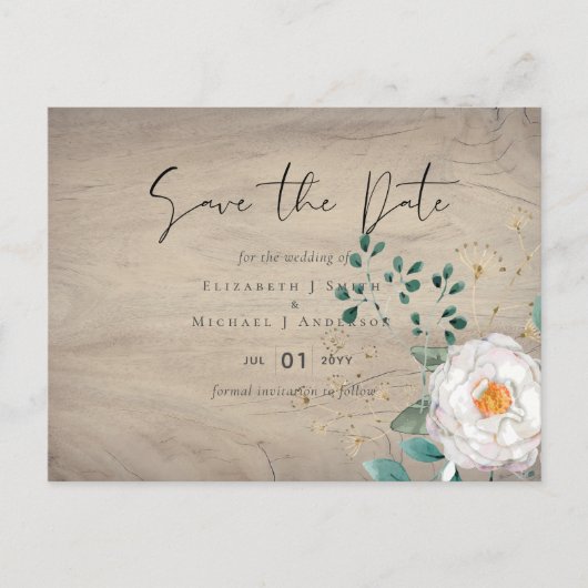 予算に優しい 春の野生の花を添えた納屋でのガーデンウェディング ポストカード (正面)