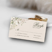 予算に優しい 水彩 花の写真での出欠確認 エンクロージャーカード