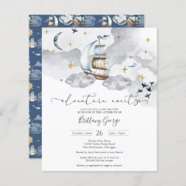 予算に優しい - 海洋ファンタジー ベビーシャワー招待状