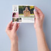 予算に優しい 現代的なスタイルの 卒業おめでとう フォト アナウンスメント4枚セット チラシ (手)