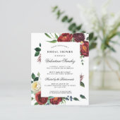 予算に優しい 白 赤 花の ブライダルシャワーの招待状 (スタンド正面)